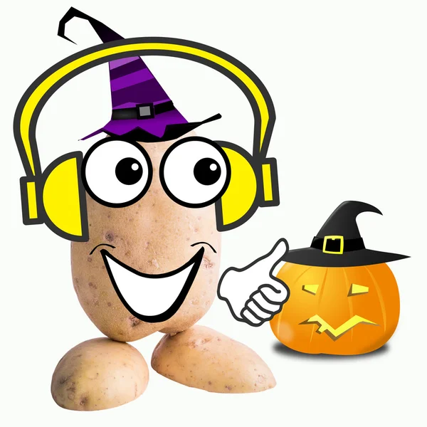 Trochę ziemniaków człowiek halloween party — Zdjęcie stockowe