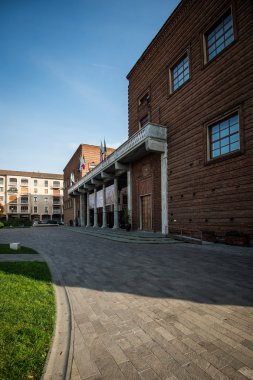 Cremona, İtalya 14 Kasım 2014: keman Müzesi, piazza Marco