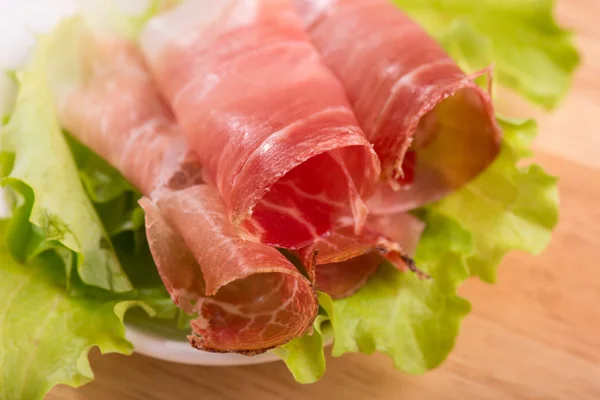 Smoked speck prosciutto — Stock Photo, Image