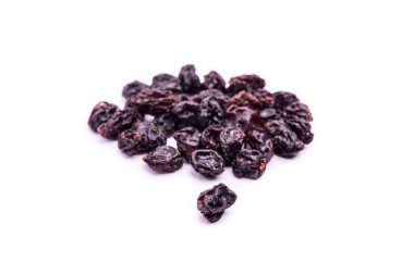 Kurutulmuş Corinto kuru üzüm meyve izole beyaz arka plan üzerinde