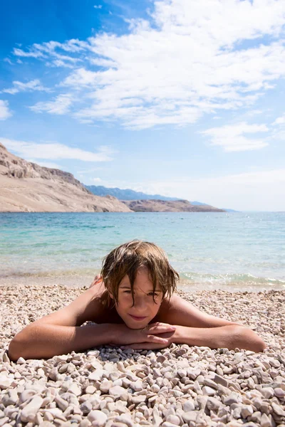 Relax on the pebble beach — Stok fotoğraf