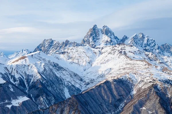 Panorama mountain range in the Caucasus, Ushba — Stock Photo, Image