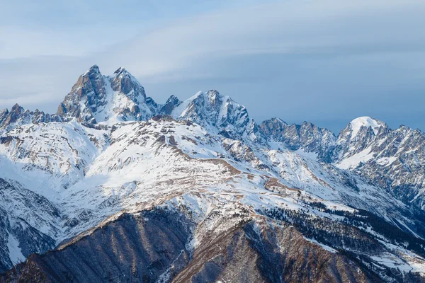 Panorama mountain range in the Caucasus, Ushba — Stock Photo, Image