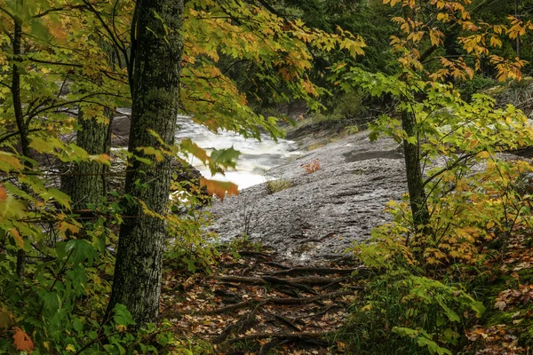 Scenic Potawatomi Water Falls Autumn Trees Michigan Upper Peninsula — Stock Photo, Image