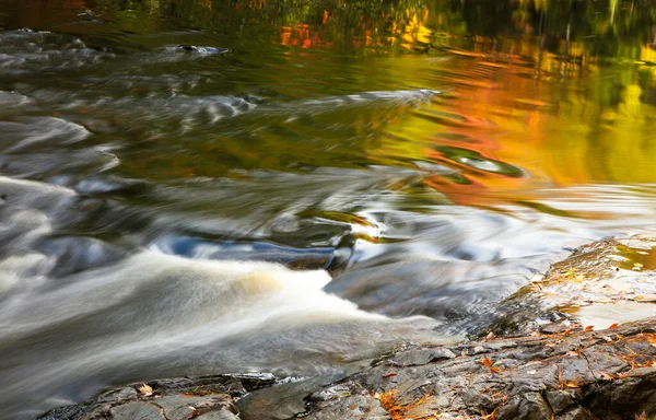 Colorful Autumn Tree Reflections Dead River Water Falls Michigan Upper Stock Picture