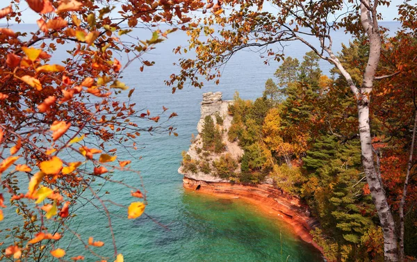 Miners Castle Punt Afgebeeld Nationaal Meer Kust Michigan Bovenste Schiereiland — Stockfoto