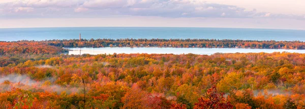 Panoramic View Carpet Autumn Trees Lake Independence View Thomas Rock — Stock Photo, Image