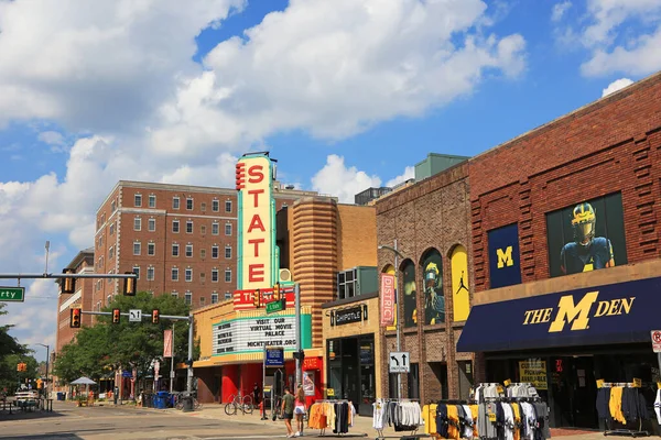 Ann Arbor August 2020 Historic State Theatre Operational Former Movie — Stock Photo, Image