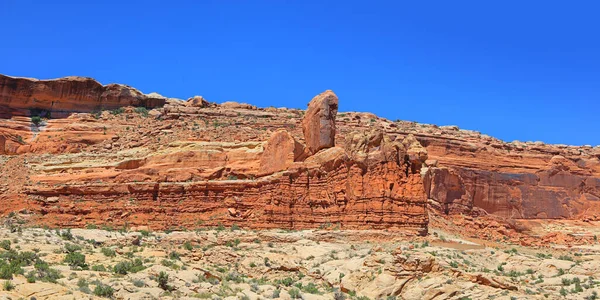 Utah Taki Arches Ulusal Parkı Yakınlarındaki Kaya Oluşumlarının Panoramik Görüntüsü — Stok fotoğraf