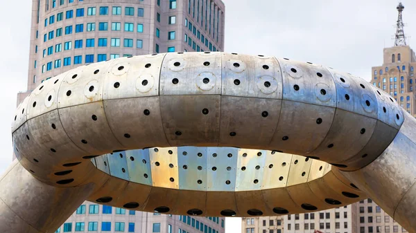 Detroit Eua 2020 Fonte Memorial Horace Dodge Localizada Hart Plaza — Fotografia de Stock