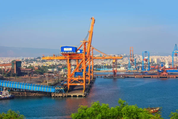 Visakhapatnam Inde Décembre Port Visakhapatnam Est Deuxième Grand Port Marchandises — Photo