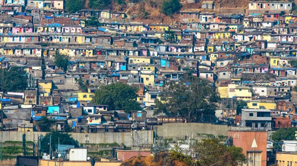 Mumbai Índia Dezembro 2015 Vista Favela Vikhroli Mumbai População Mumbai — Fotografia de Stock