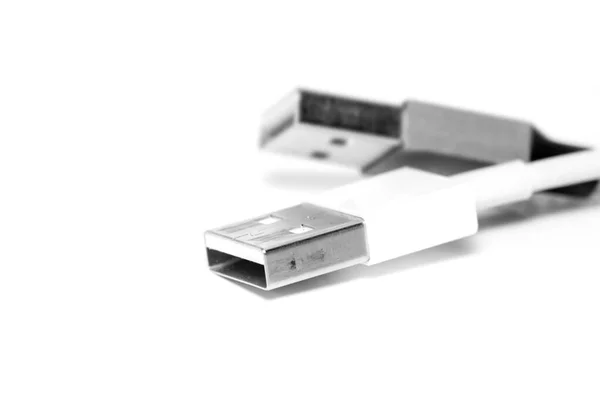 Zbliżenie Ujęcia Dwóch Kabli Usb — Zdjęcie stockowe