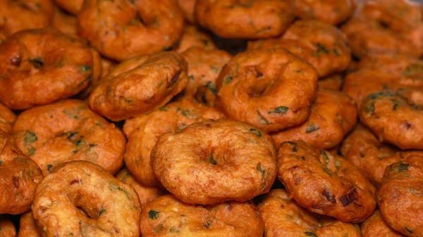 Close Shot South Indian Snack Many Spicy Vada — Stock Photo, Image