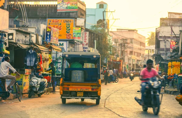Kaikalur Andhra Pradesh Índia Janeiro 2019 Share Auto Rickshaw Trajeto — Fotografia de Stock