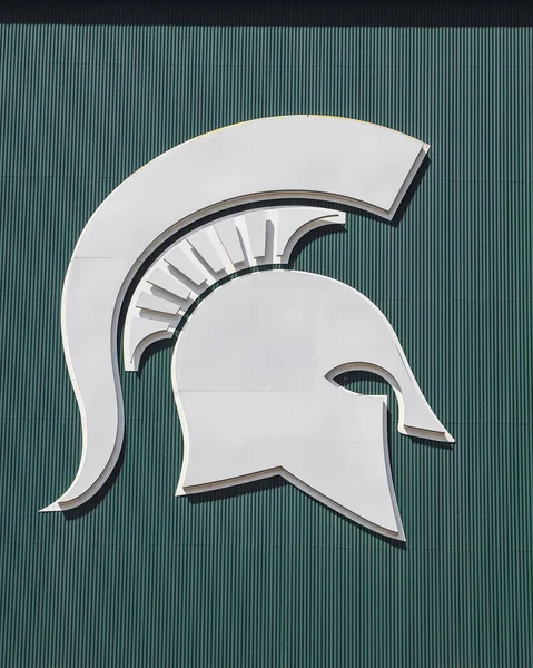 East Lansing August 2020 Symbol Von Spartan Vor Dem Eingang — Stockfoto