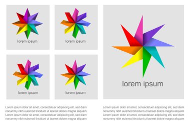 5 farklı renkli tasarım elemanının vektör illüstrasyonu