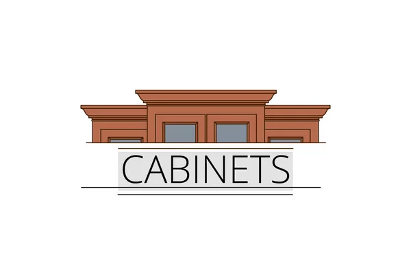 Ilustración Vectorial Del Concepto Gabinetes Cocina Icono — Vector de stock