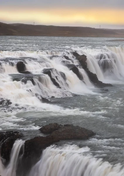 Сценические Знаменитые Водопады Галлфосс Исландии — стоковое фото