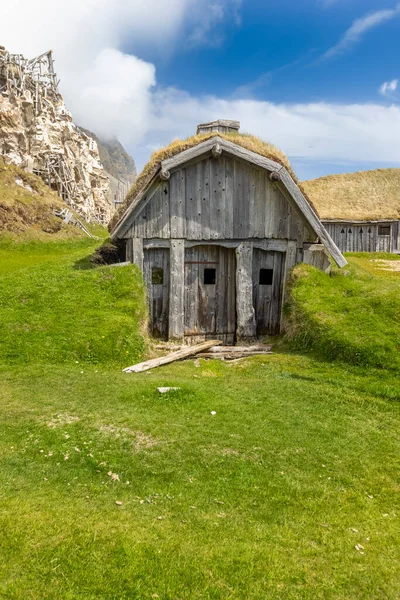 Small Icelandic House Viking Village Prop Stokksnes — Stock Photo, Image