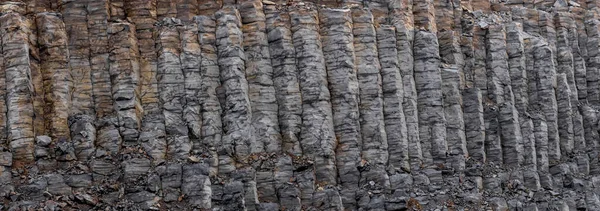 Panoramic View Tall Basalt Columns Iceland — 图库照片