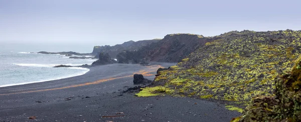 Panoramisch Uitzicht Het Strand Van Djupalonassandur Het Schiereiland Snaefellsnes Ijsland — Stockfoto