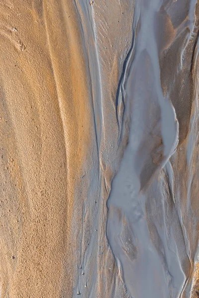 冰岛Hverir温泉地热水流模式的自上而下视图 — 图库照片