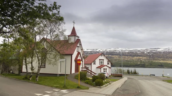 Peter Catholic Church Akureyri City Iceland — Stock Photo, Image