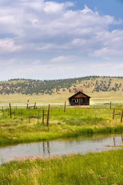 Old Abandoned Barn Creek Rural Colorado — Stock Photo, Image