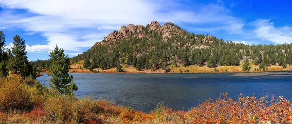 Panoramic View Lily Lake Landscape Estes Park City Colorado — Stock Photo, Image