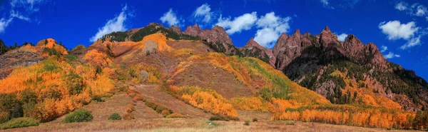 Panoramic View Rocky Mountains Colorado Colorful Fall Foliage Slopes — Stock Photo, Image