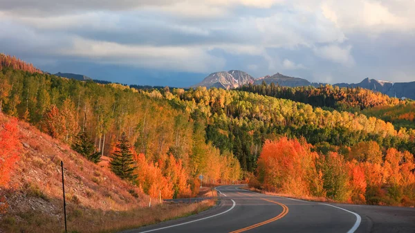 Bright Fall Foliage San Juan Skyway Scenic Byway Colorado — Stock Photo, Image