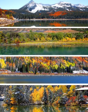 Colorado autumn and winter scenes clipart
