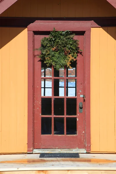 Puerta de cristal de madera — Foto de Stock