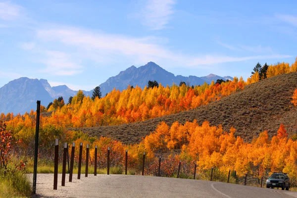 De Grand Tetons boven u uit — Stockfoto