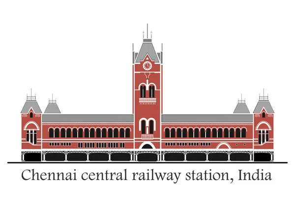 Chennai merkez tren istasyonu — Stok Vektör