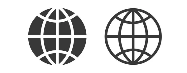 Globe Embleem Set Ikoon Geïsoleerd Witte Achtergrond Vectorillustratie — Stockvector