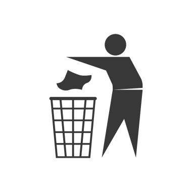 Geri dönüşüm simgesi, vektör illüstrasyonu. Çöp ikonu. Çöp simgesi.