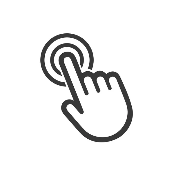 Klik Het Pictogram Handcursor Klik Het Handpictogram Geïsoleerde Vectorwijzer Witte — Stockvector