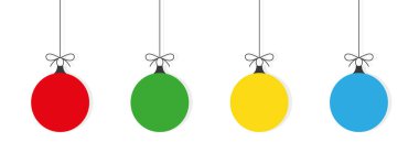 Beyaz arkaplanda izole edilmiş düz bir şekilde ayarlanmış Noel vektörü.