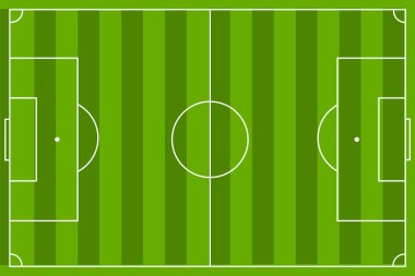 Düz futbol sahası. Stadyum. Vektör illüstrasyonu