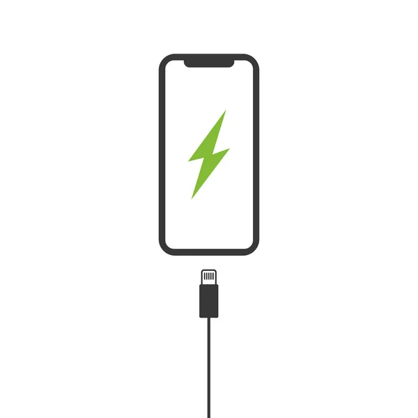 Phone charging icon. Vector illustration isolated on white background. — Stock Vector