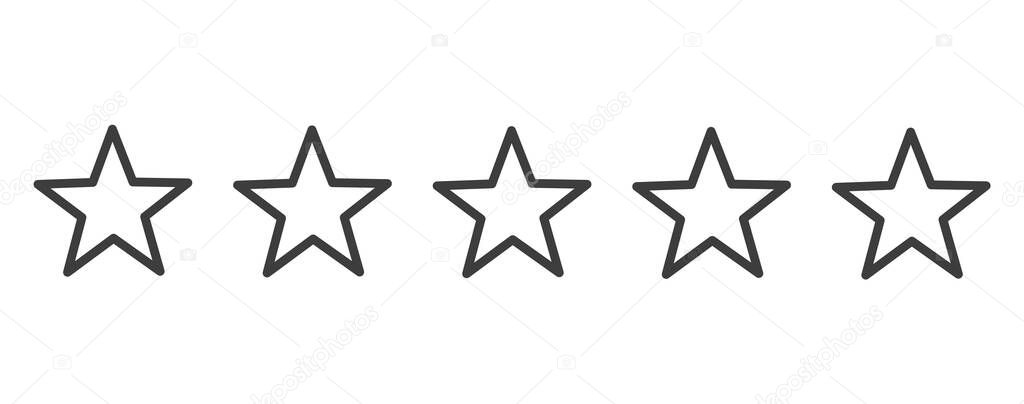 Star vector icons. Set of star symbols isolated on white background.