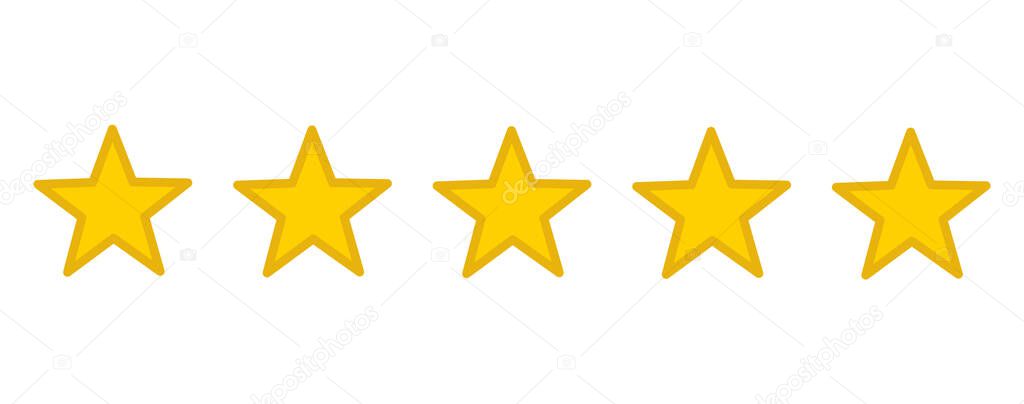 Star vector icons. Set of star symbols isolated on white background.