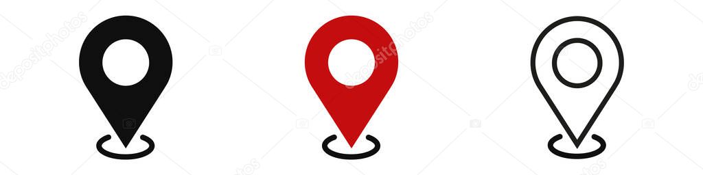 Set of location icons. Modern map markers .Vector illustration on a white background.
