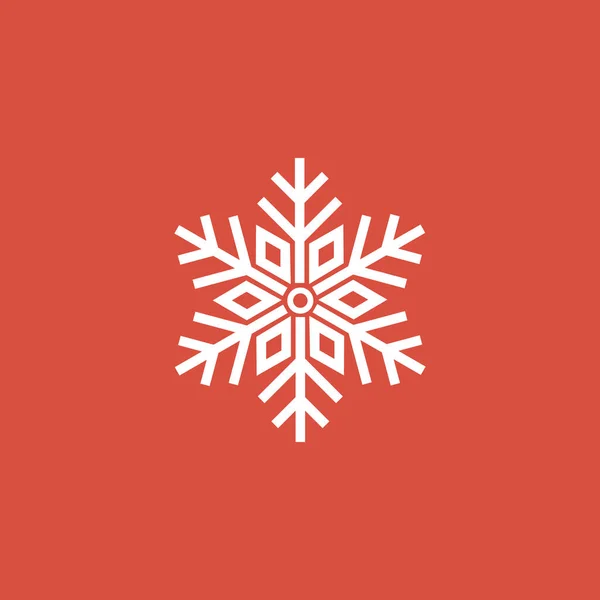 Flocons de neige sur fond rouge, illustration vectorielle sur fond rouge — Image vectorielle