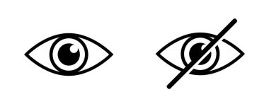 Basit göz sembolü vektörü. Piktograma bak. Simgeyi izleme. Beyazda izole edilmiş.