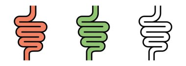 Intestinal tract set icon isolated on white background. clipart