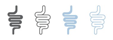 Bağırsak yolu simgesi beyaz arkaplanda izole edildi.