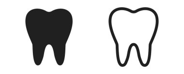 Diş ikonu, diş ikonu vektörü beyaz arkaplanda izole edilmiş. diş simgesi resmi, diş simgesi illüstrasyonu.